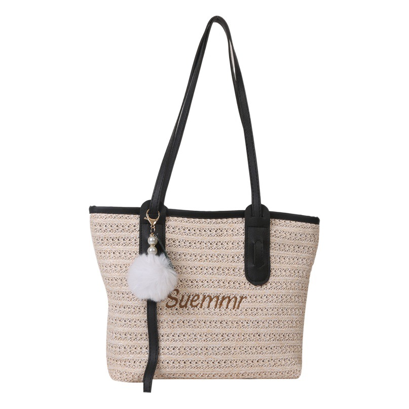 Tejido de moda de gran capacidad de costura bolsa de hombro 2023 Verano nuevo estilo occidental bolsa casual elegante simple bolsa de mano