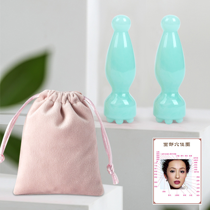 Lopa pequeño ojo músculo varilla masajeador facial acupuntura varilla facial yoga belleza elevación aceite esencial herramienta de combinación