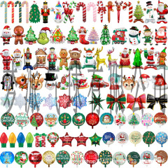 クロスボーダークリスマスサンタクロース杖ヘラジカスノーフレーク雪だるま漫画アルミフィルムバルーンクリスマスパーティー装飾ボール