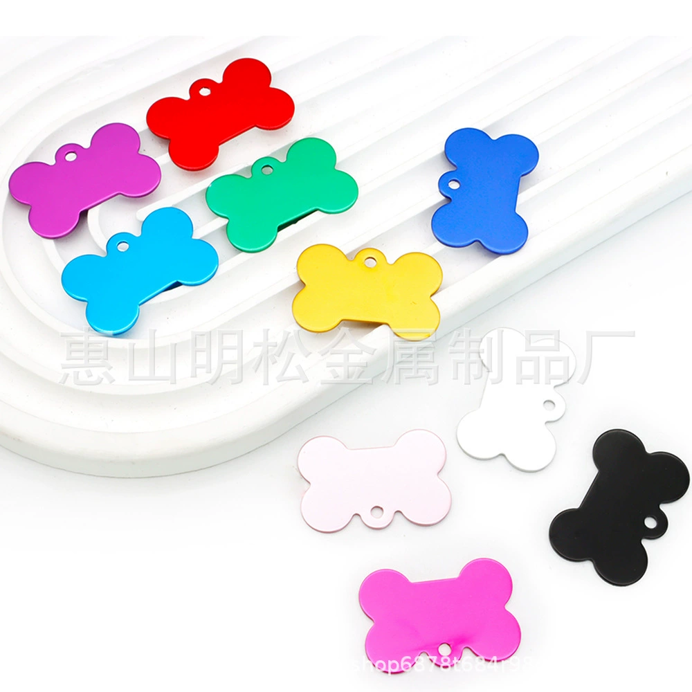 38 мм алюминиевая костяная бирка для собаки с лазерной гравировкой и анти-потерянными аксессуарами для домашних животных, металлический брелок для ключей, подвеска, подвеска