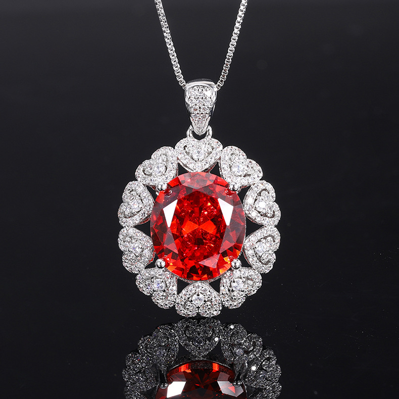 Mode Forme De Cœur Le Cuivre Placage Zircon Femmes Anneaux Collier 1 Pièce display picture 6