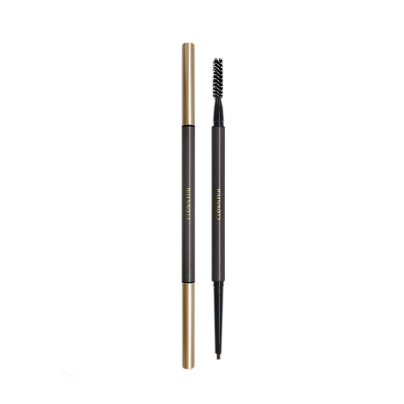 Peces payaso delicado lápiz de cejas de doble cabeza impermeable a prueba de sudor no decoloración duradera polvo de cejas tridimensionales naturales cejas salvajes mujeres extremadamente finas