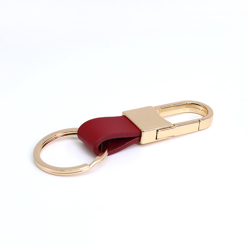 New Metal Leather Keychain, Zinc Alloy Clasp, Creative Simple Men's Car Keychain Holder, Wholesale