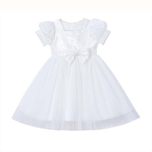 Children's summer dress for girls, princess ballgown birthday party dress, flower child piano performance dress with tulle