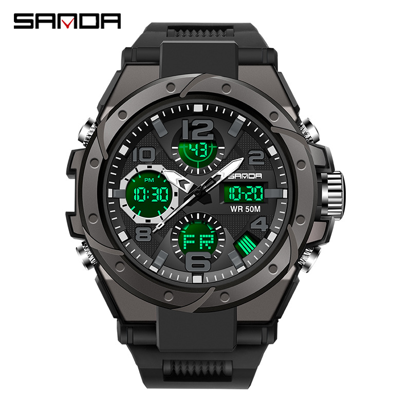 Reloj de los hombres deportes de moda multifuncional LED luminoso reloj electrónico impermeable al aire libre moda estudiante juventud reloj