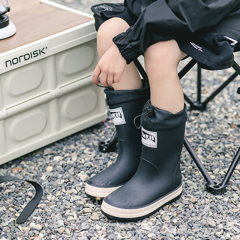 Children's Rain Boots Boys and Girls Water Boots Non-slip for Primary and Secondary School Students Rain Boots Belted Rubber Shoes Waterproof Shoes Boys Outdoor Shoes
