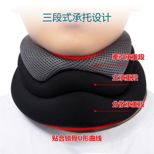Manufacturer wholesale sponge support neck brace breathable high elastic anti-bowing forward cervical spine neck decompression neck brace