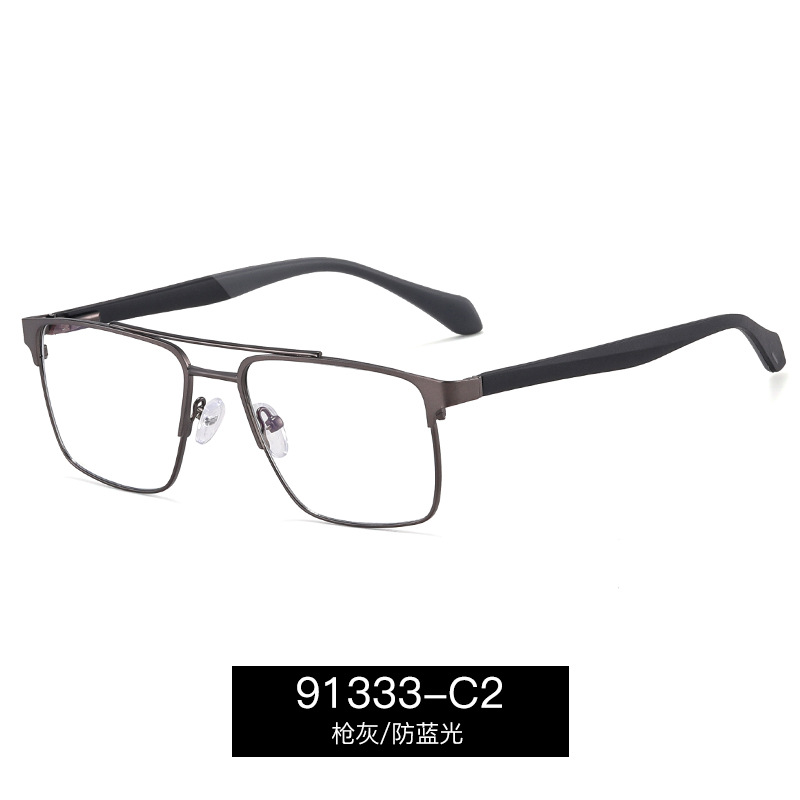 91333 personalidad delgada y ligera tendencia de gafas al por mayor anteojos de luz azul anteojos metálicos masculinos con gafas miopes image 8