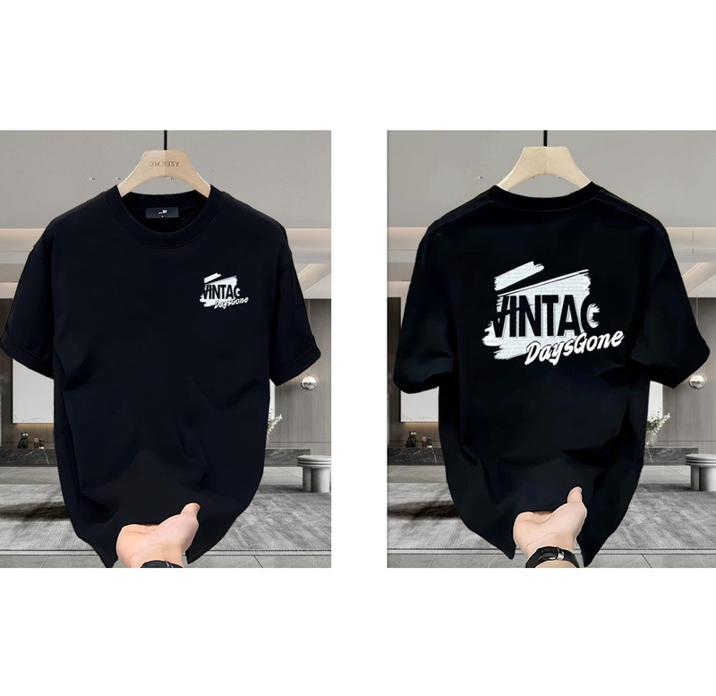 夏の新作半袖ルーズTシャツメンズトレンディカジュアル半袖トレンドTシャツボトリングシャツ五分袖トップ|undefined