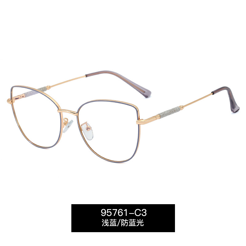 95761 Montura de gafas anti-luz azul de metal de moda Xiaohongshu Venta caliente Los fabricantes de espejos planos se pueden equipar con miopía