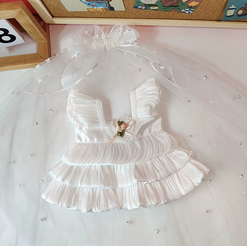 Кукла, платье, юбка, 30 см, с маленькими мишками, детская одежда