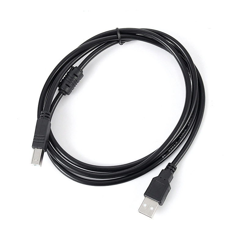 Venta directa USB Cable de impresión USB negro impresora cable de datos USB Cable de impresora USB 1,5 m embalaje independiente