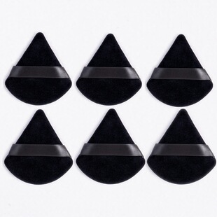 Small Triangular Powder Puff Fan-Shaped Small Powder Puff Black White Pink Skin Color Rose Red Purple Blue Yellow Green