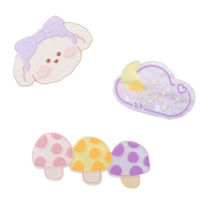 Caricatura encantadora pinza de pelo japonesa mujer lateral roto cabello de una palabra pinza de cabello para niños pequeños pinza de cabello de boca de pato