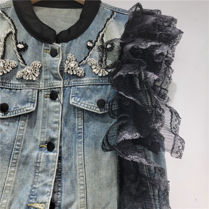 Sense of Design Heavy Industry Diamond Encaje Chaleco de costura Chaleco Mujer 2025 Verano Nuevo estilo Chaqueta suelta sin mangas image 3