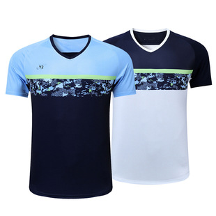 New Badminton Clothing for Men and Women, Short-Sleeved Tops, Quick-Drying Jerseys, Men's Volleyball Uniforms, Competition Training Sportswear 6246