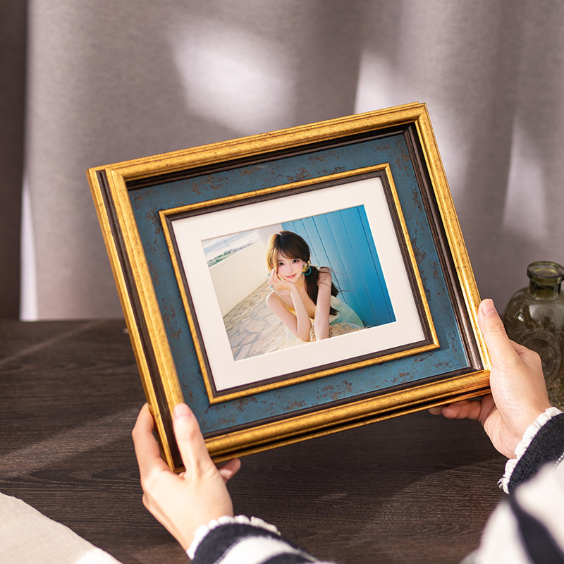 Oil Pastel Display Stand Frame Square 45 Display Wholesale European Style Inch-Sized Graffiti Retro Photo Frame Oil Pastel Display Stand Frame Square 45 Display Wholesale European Style Inch-Sized Graffiti Retro Photo Frame