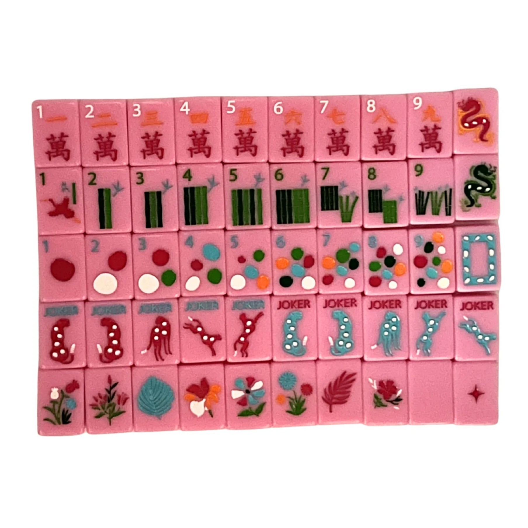 In stock Spring Hunting - Petal Pink Leopard Theme American Mahjong Tiles 4 Layers 160 Pieces Luxury Acrylic