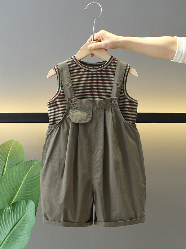 Conjunto de Verano para Niños 7862, Estilo 2026, Overol Infantil de Dos Piezas, Ropa Casual de Verano para Bebés