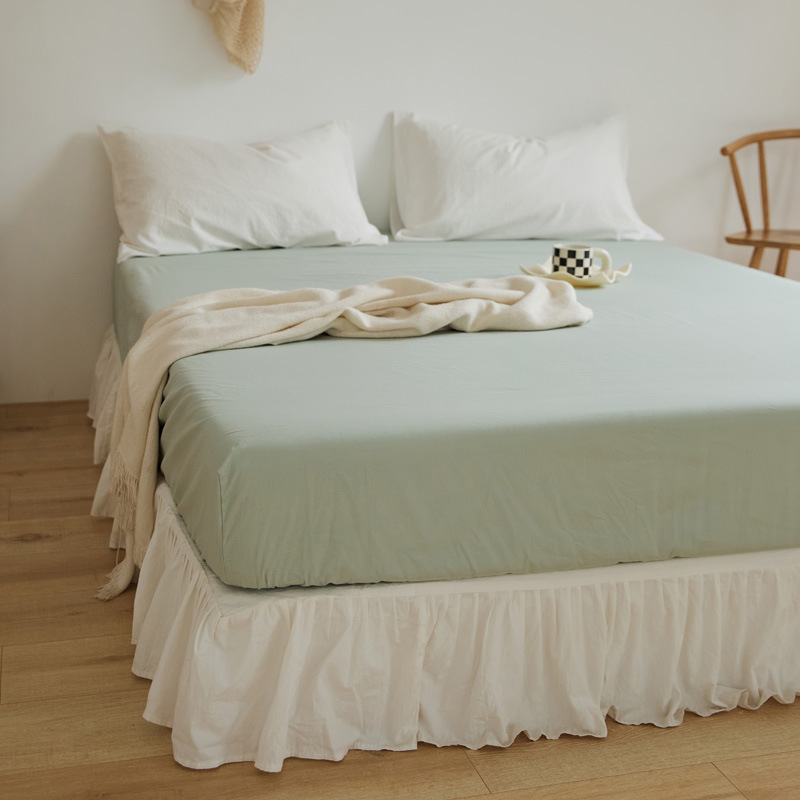 Lujo ligero 60s cama de algodón puro gaza Gongsatin 100 algodón mono cama gaza pro-piel de color sólido lana larga cubierta de colchón de algodón lavable