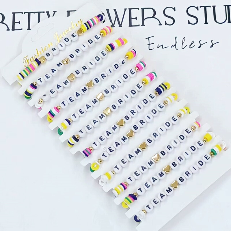 Amazon 12-Piece Set of Colorful Soft Clay Bracelets for Brides and Bridesmaids, Versatile Jewelry for Men and Women, Wholesale Bracelets, New Autumn Model Amazon 12-Piece Set of Colorful Soft Clay Bracelets for Brides and Bridesmaids, Versatile Jewelry for Men and Women, Wholesale Bracelets, New Autumn Model