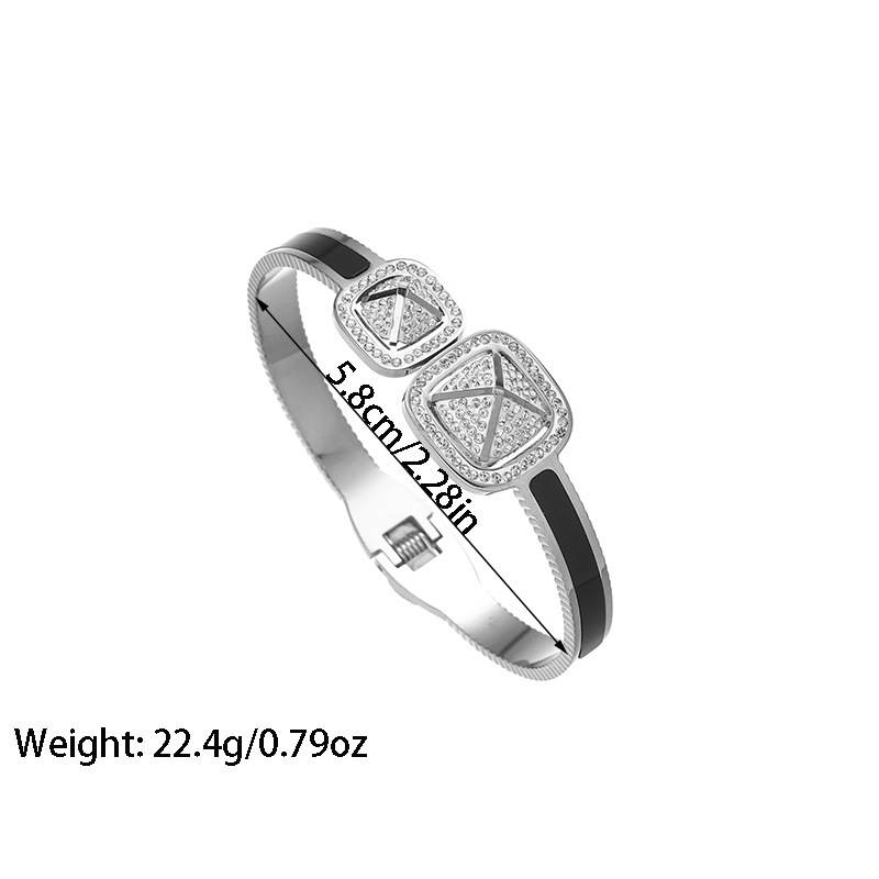 29g Weight Bangle Classification Titanium Steel Chain Material 1 Piece Quantity Holiday, Party Occasion Titanium Steel Material Geometric Pattern 2025 Spring and Summer Season Women's Gender Plating Design Elegant, Glam Style Elegant Glam Geometric Titanium Steel Bangle In Bulk 7