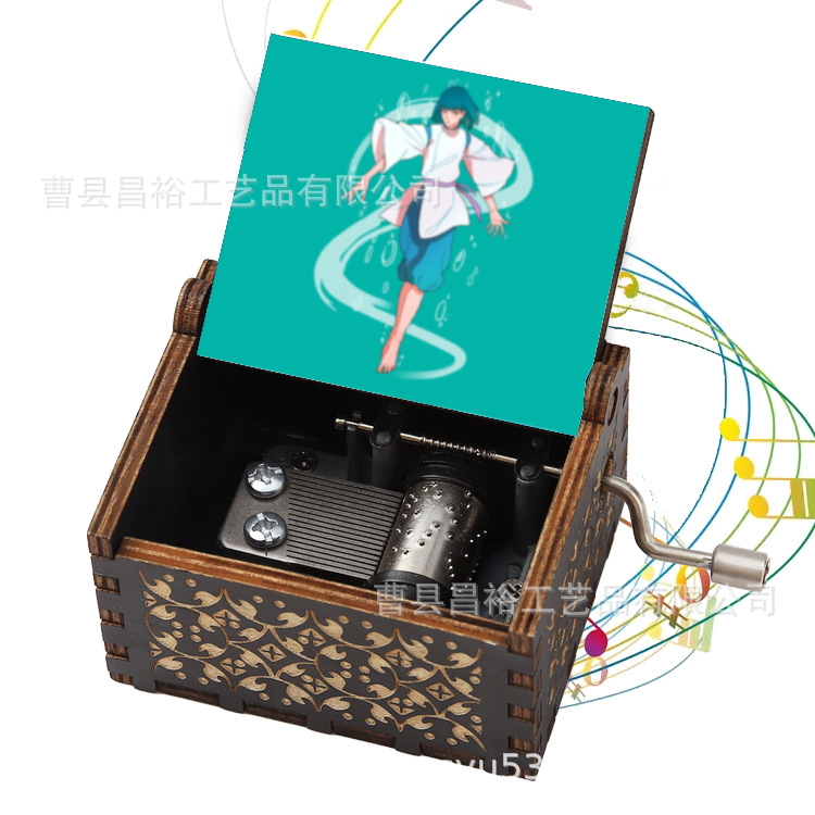 木製の手作りオルゴール創意カラープリント千と千尋のオルゴール木製の手を振ってオルゴールクロスボーダー専用です。