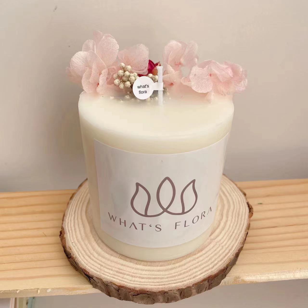 Cross-border ins columnar flor inmortal flor seca rosa en relieve cera de banano cera de soja decoración del hogar