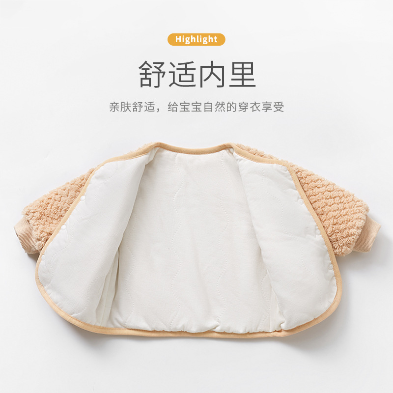 Abrigo para niños otoño e invierno Bebé acolchado Delgado desgaste exterior ropa de estilo occidental niños y niñas cardigan ropa de invierno Bebé cálido top