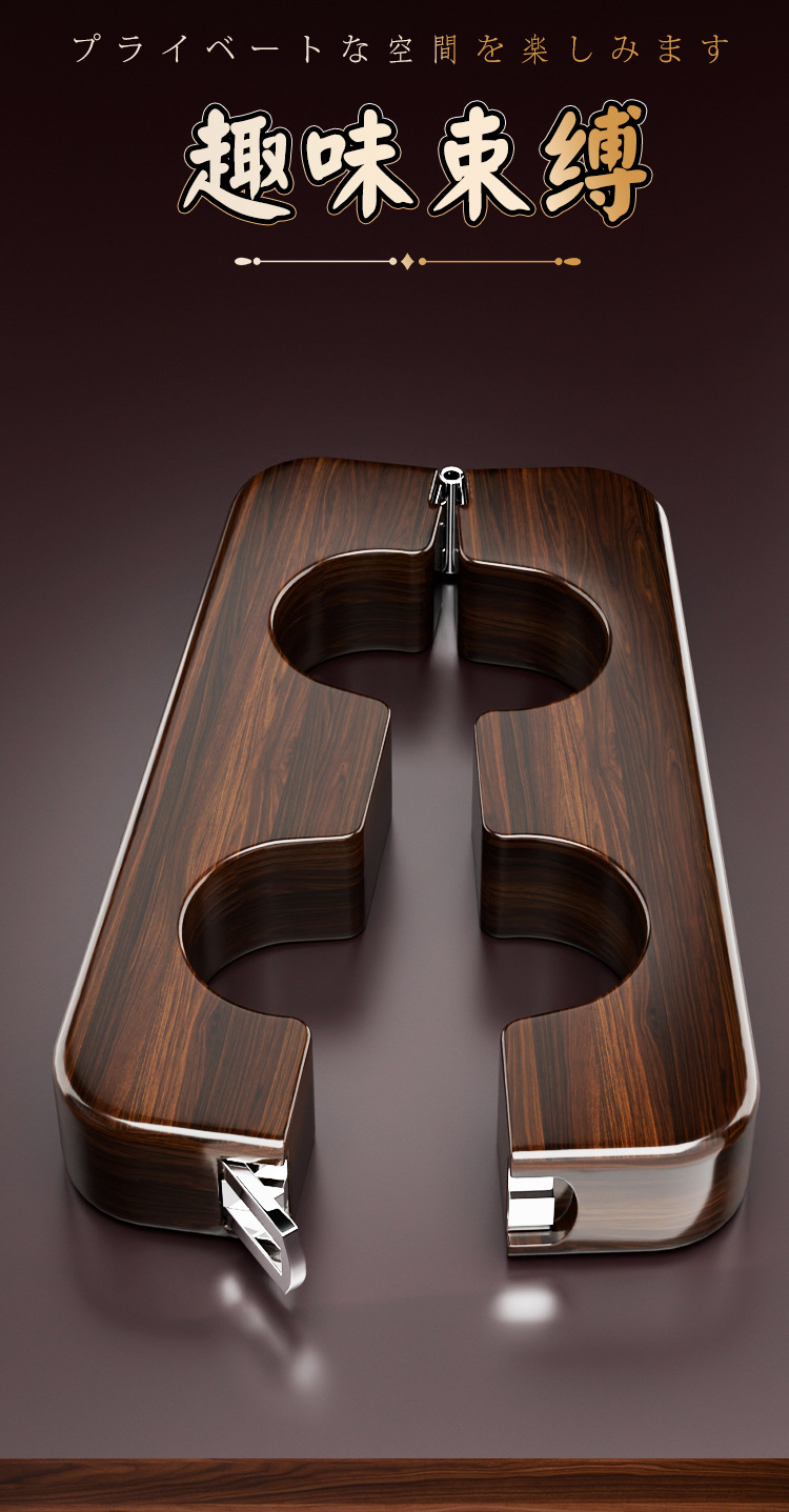 Pear Wood Thumb Cuffs BDSM Restraint Accessory for Couples — detail image 25