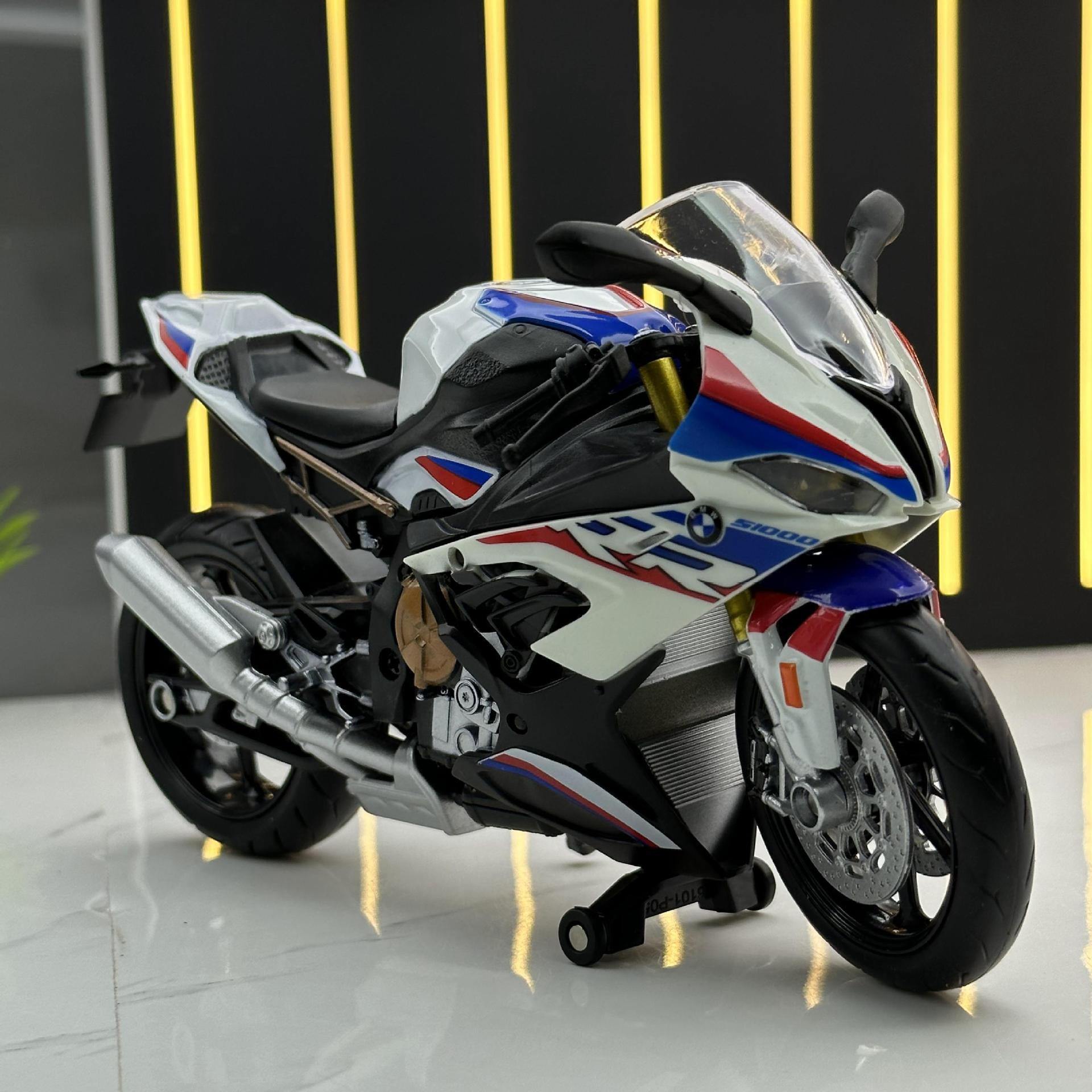 Marke aleación 1:12 BMW Honda S1000RR motocicleta deslizante luz silenciosa modelo de coche juguete adornos
