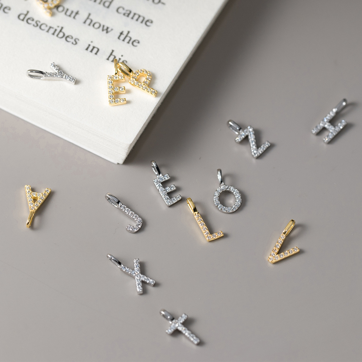 Polished Finish 1 Piece About 10mm 925 Sterling Silver Letter Polished Pendant DIY Jewelry Accessories