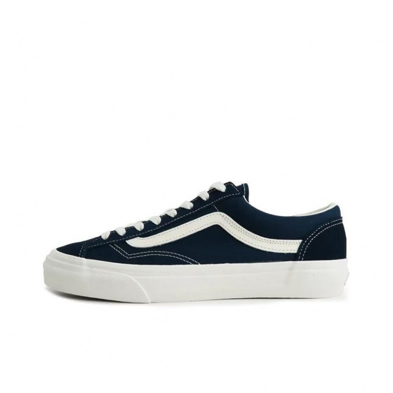 2025 Vans Men's and Women's Canvas Shoes Navy Blue Classic Color Non-Slip Versatile Casual Sneakers Couple Style Low-Cut Canvas Shoes
