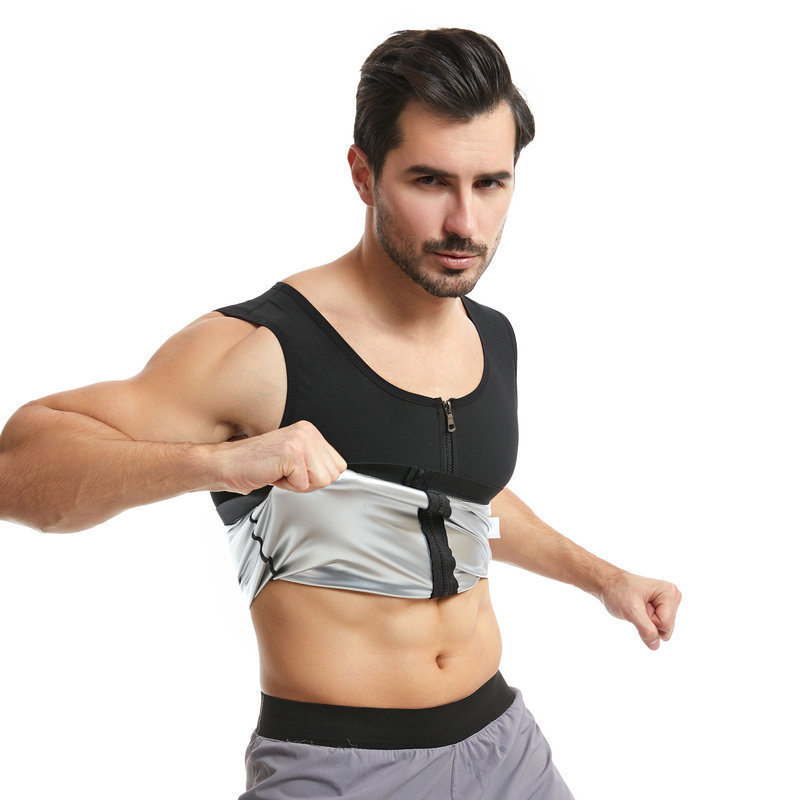 Sports sauna corset waist bodybuilding sweat clothes fitness corset men's zipper vest corset waist