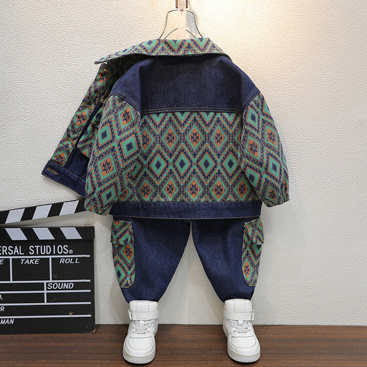 Boys' 2023 Spring Autumn New Trendy Cool and Handsome Two Piece Set for Children's Jeans_voghion.com
