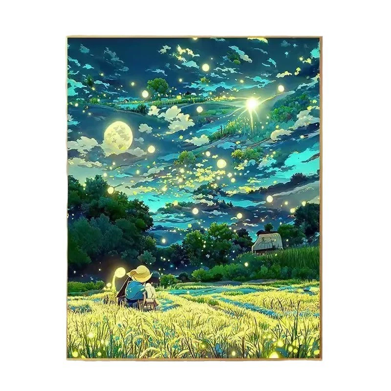 Кристальная живопись холст пейзаж — полный наборов DIY, размеры 30×40 и 40×50 см, деревянная коробка или белая рама
