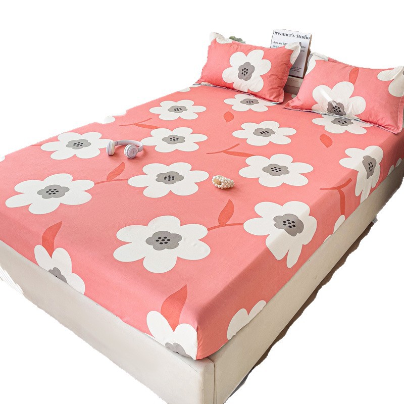 新スタイルのボックスシーツ、小さなフレッシュプリント、シングルピース、シングル/ダブルベッドカバー、防塵保護ベッドカバー、ナチュラルカラーのボックスシーツ