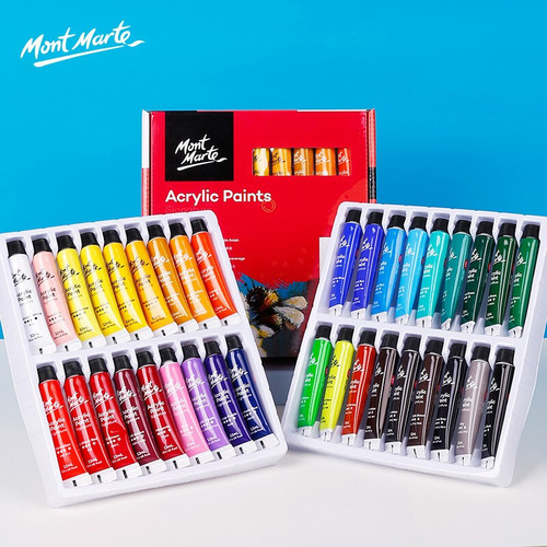Montmartre acrylic paint set institutional material package 12ml children's paint gouache paper 12 colors acrylic paint