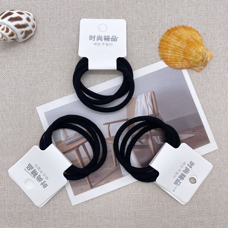 Dongdaemun estilo coreano hilo colorido accesorios para el cabello cuerda de pelo asequible banda de pelo de alta elasticidad de tres paquetes de banda de goma de dos yuanes tienda al por mayor image 9