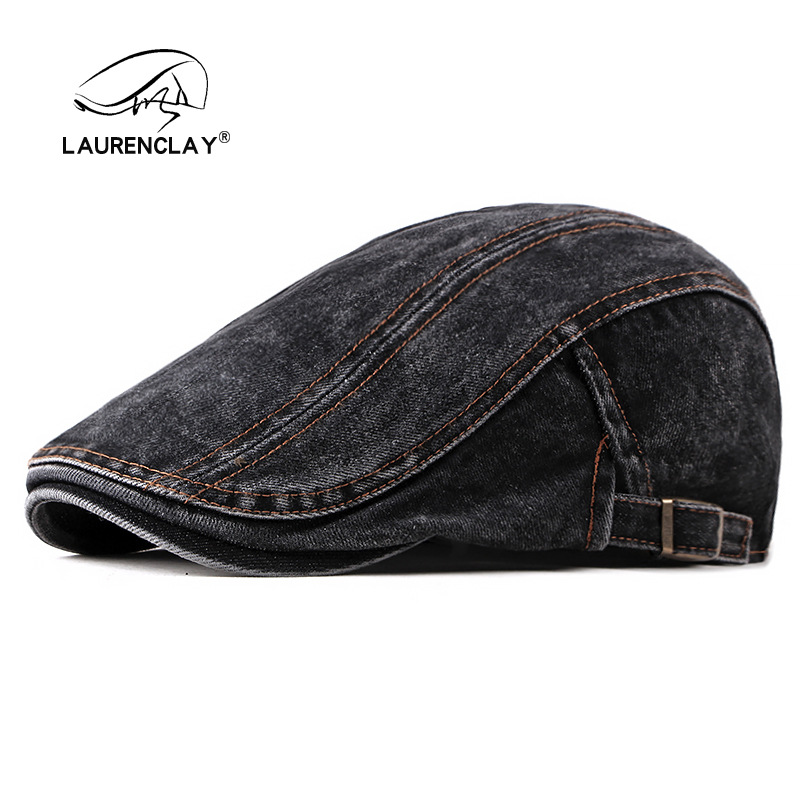 Primavera, verano y otoño nuevo sombrero de mezclilla estilo coreano moda lavada Denim boina hombres más tamaño algodón casquillo mujeres