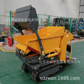 自上料一体履带升降机 液压驱动铲斗车自上料液压升降履带运输车