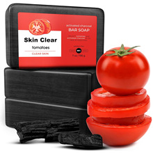 番茄竹炭手工皂tomatoes soap精油皂提透明活性亮西红柿木炭香皂