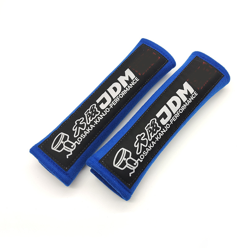 Tengyuan JDM Car Modified Seatbelt Shoulder Pad Cotton Cover Pair (Seat belt shoulder pad) - osaka-jdm-blue