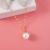 Retro women's necklace, universal pendant from pearl, accessory, simple and elegant design, light luxury style, does not fade