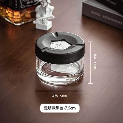 Car ashtray ashtray for car, home, and - transparent-black-cover-stylish-ashtray-rotating-smoke-extinguisher