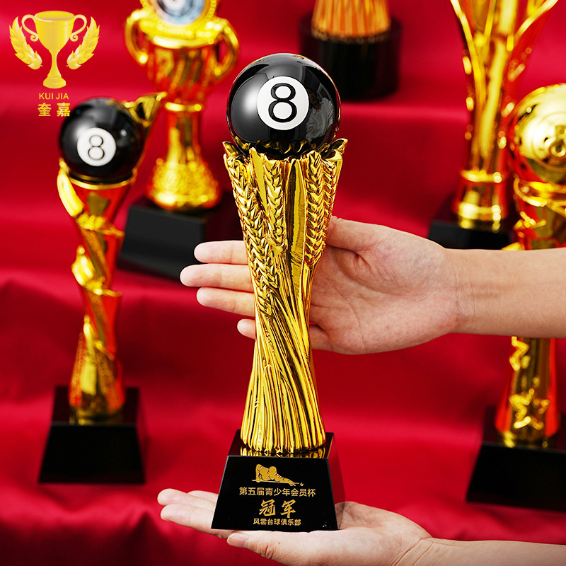台球比赛奖杯黑八台球水晶奖杯高档大气俱乐部会员桌球赛