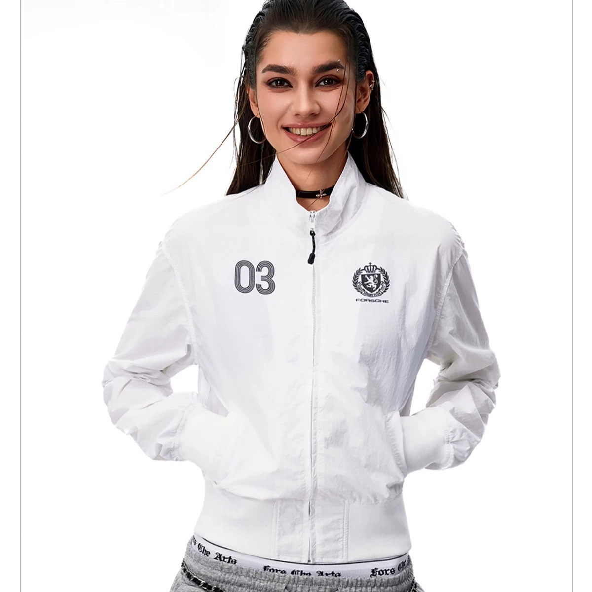Lightweight, cool-feeling outdoor sun protection jacket with lettering, new summer style, Korean design, stand-up collar, sportswear.
