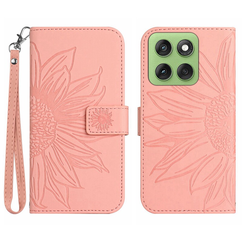 Suitable for Samsung A56 5g Mobile Phone Leather Case Skin-Feel Sunflower Card A06 5g Hand Strap Wallet Protective Cover