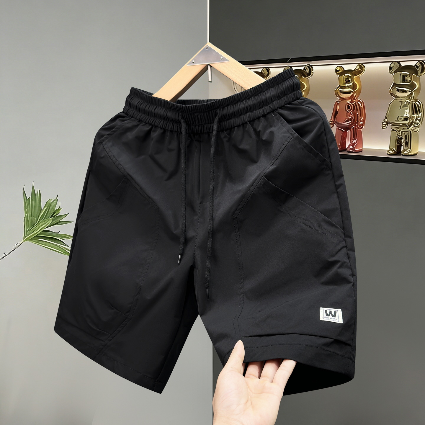 Lightweight Men's 5-Inch Inseam Quick-Dry Sports Shorts With Geometric Print For Running Gym Beach Vacation_viptrois.com