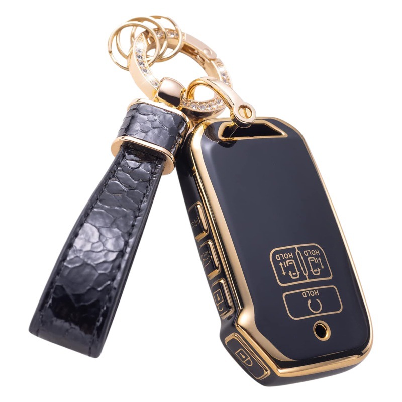 Venta caliente transfronteriza borde dorado adecuado para Hyundai Kia coche clave caso conjunto anillo de diamantes colgante llavero Amazon Venta caliente